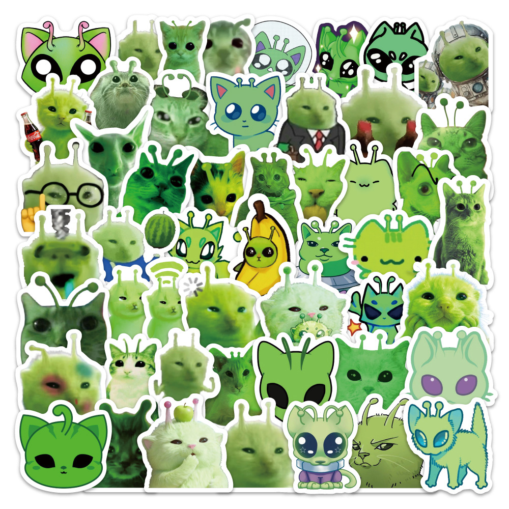 100pcs Fun Alien Cat Emoji Sti - Laptop Accessories Cute review and price