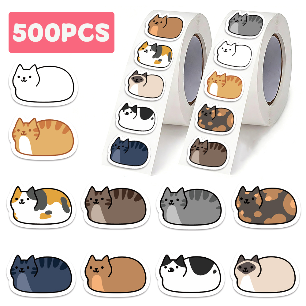500pcs Cute Cat Sticker Cartoo - Laptop Accessories Aesthetic review and price