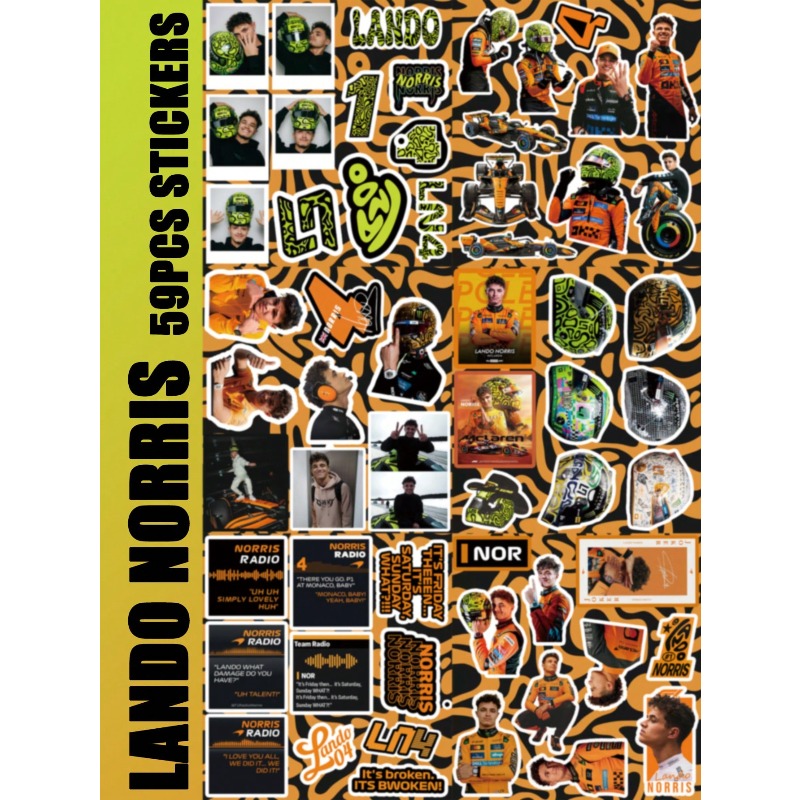 59PCS Lando Norris racing-them - Laptop Accessories Aesthetic review and price